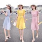 V-neck Flutter Sleeve A-line Dress