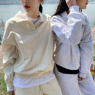 Set: Collared Boxy Sweatshirt + Jogger Pants