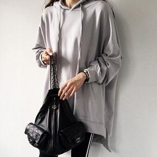 Dolman-sleeve Dip-back Hoodie
