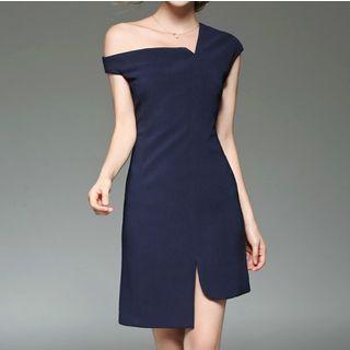 Plain Asymmetrical Cocktail Dress