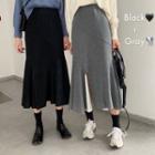 Slited Mermaid Midi Skirt