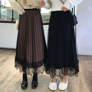 Reversible Accordion Pleat Mesh Skirt