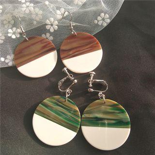 Two-tone Acetate Disc Dangle Earring
