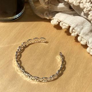Openwork Metallic Bangle Silver - One Size