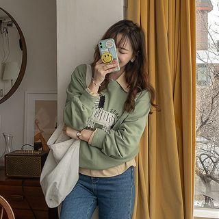 Zebra-appliqu  Pastel Sweatshirt