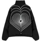 Heart Print Padded Zip-up Jacket