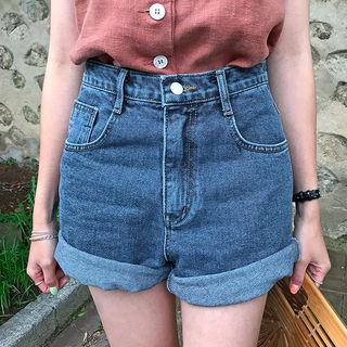 Relaxed-fit Washed Denim Shorts