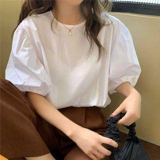 Elbow-sleeve Plain Blouse / Camisole Top