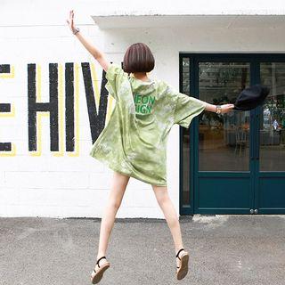 Tall Size Tie-dye Boxy Cotton T-shirt