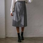 Houndstooth Midi Wrap Skirt