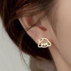 Dog Stud Earring 1 Pair - S925 Silver - Gold - One Size