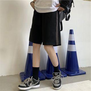Elastic Waist Contrast Trim Sport Shorts