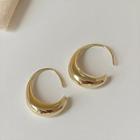 Polished Alloy Open Hoop Earring 1 Pair - Hook Earring - One Size