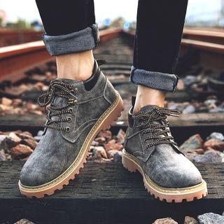 Stitched Lace-up Shoe Boots