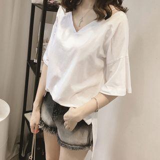 V-neck Cutout T-shirt