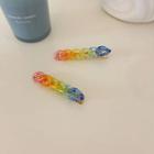 Gradient Chunky Chain Plastic Hair Clip Blue & Yellow & Pink - One Size