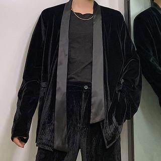 Paneled Velvet Blazer