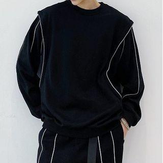 Reflective Striped Loose-fit Sweatshirt