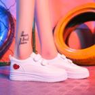 Adhesive Strap Platform Glittered Heart Sneakers