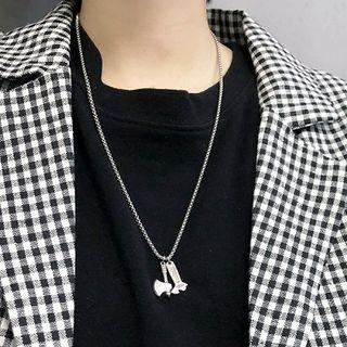 Stainless Steel Axe & Wrench Pendant Necklace Silver - One Size
