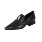 Eyelet-accent Cutout-heel Pointy Loafers