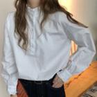 Frill Neck Blouse White - One Size