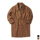 Notched-lapel Boxy Double-breasted Coat