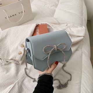 Rhinestone Bow Chain Crossbody Bag