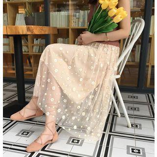 Sheer Panel Maxi Dress
