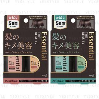 Kao - Essential The Beauty Repair Shampoo & Conditioner Trial Set 45ml X 2 - 2 Types