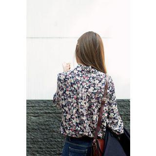Mock-neck Floral Pattern Top
