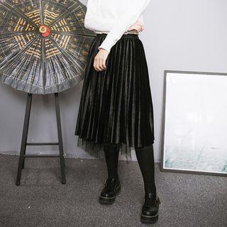 Reversible Accordion Pleat Midi Skirt