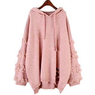 Fringed Hooded Sweater