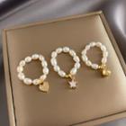 Heart / Bead Pendant Freshwater Pearl Ring