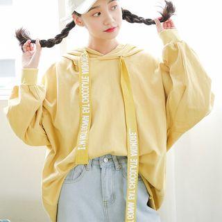 Lettering Dolman-sleeve Hoodie