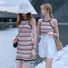 Sleeveless Striped Knit Top / Mini Dress