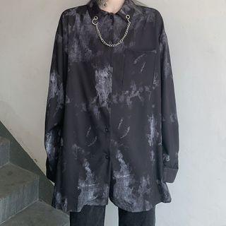Tie-dyed Shirt Tie Dye - Black & Gray - One Size
