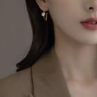 Rhinestone Alloy Square Earring 1 Pr - Gold - One Size