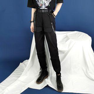 Straight Leg Cargo Pants Black - One Size