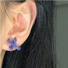 Bow Earrings Purple - One Size