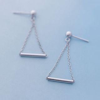Sterling Silver Triangle Chain Earrings