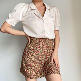 Puff-sleeve Notch Lapel Shirt