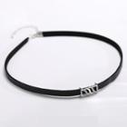 925 Sterling Silver Wavy Leather Choker 925 Sterling Silver - 1 Piece - Black Rope - One Size