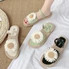 Flower Accent Espadrille Slide Sandals