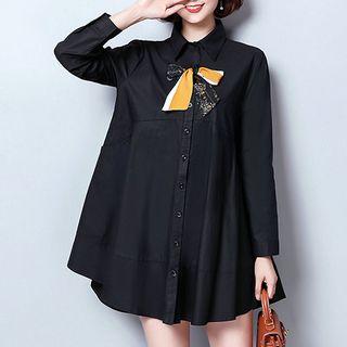 Bow Accent Shirt Dress
