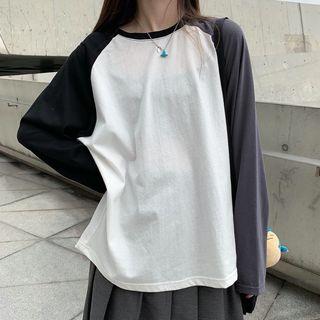 Plain Long-sleeve Raglan T-shirt