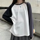 Plain Long-sleeve Raglan T-shirt