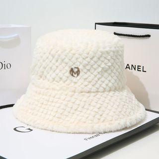 Letter M Shearling Bucket Hat