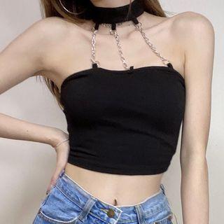 Halter Neck Chain Strap Top