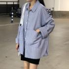 Oversized Striped Shirt As Shown In Figure - One Size